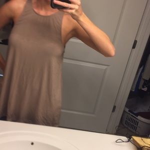 Tan partly open back top